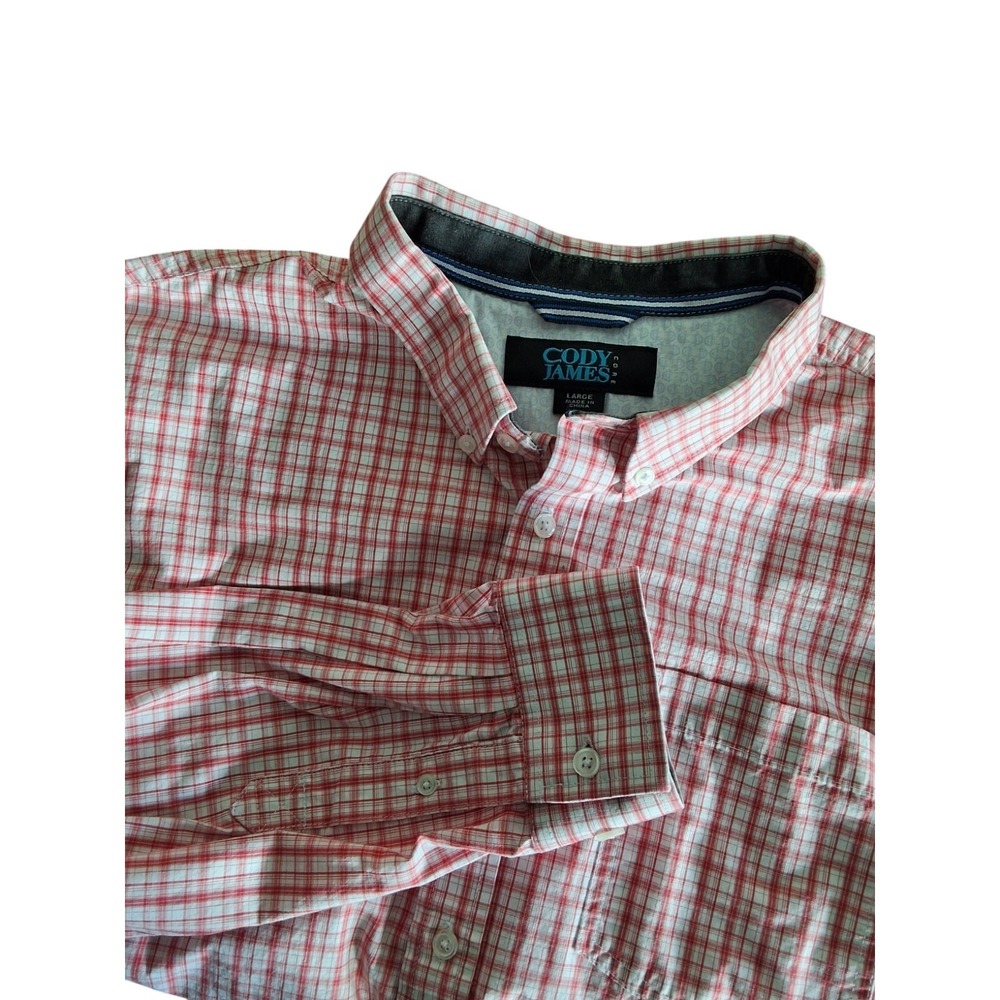 Cody James Core L Collared Button Down Long Sleeve Plaid‎ Cowboy Country Casual